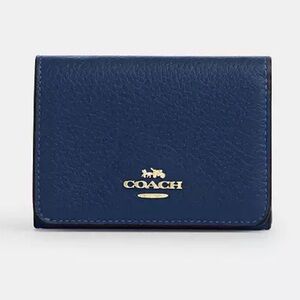 Coach Dark Blue Leather Card Holder